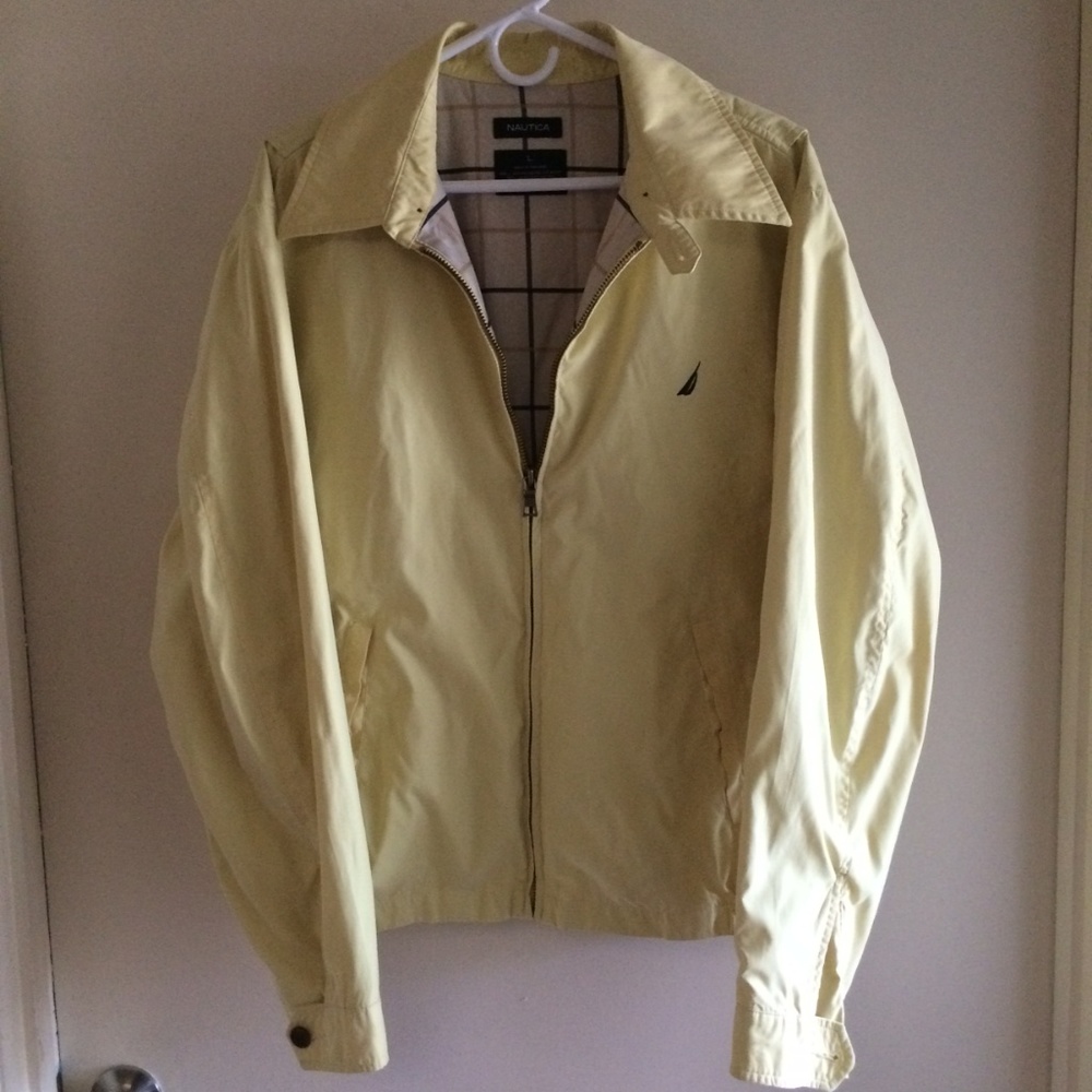 Rare Vintage Nautica Bomber Light Yellow Jacket